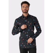 Pac-Man Arcade Icon Schwarz Bluse Herren