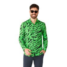 Striped Wild Animal Green Overhemd Herren