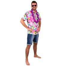 Feest Op Het Strand Hawaii Overhemd Roze Herren