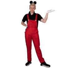 Rote Fröhliche Mickey Latzhose Herren