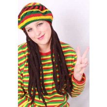 Reggae Bob Baret Mit Rasta -Haaren