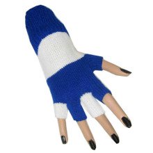 Fingerlose Handschuhe Blau / Weiß