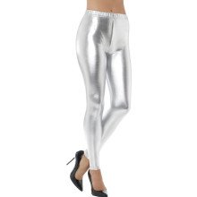 Silbermetallic Disco Leggings Damen