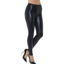 Schwarze Metallic Disco -Leggings Damen