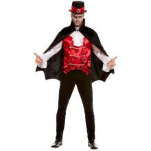 Dandy Dracula Blutfestes Hemd Mit Weste Und Umhang Herrenkostüm