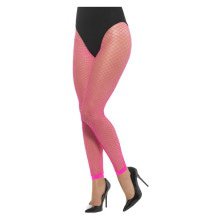 Fischnetz-Leggings Neonpink