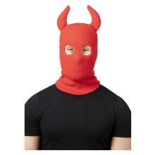 Teuflischer Roter Balaclava Mit Hörnern