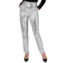 Paillettenhose Over The Moon Silber Damen