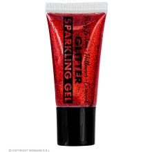 Funkelnde Make-Up-Gel Glitzer Rot, 25 Milliliter