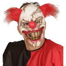 Schreckliche Halbe Face -Masken -Killerclown Mit Haaren