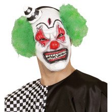 Schreckliche Halbe Face -Masken -Killerclown Mit Haaren Und Minihut