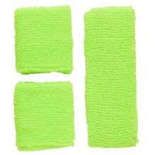 Athletic 80s Sweat Band Set Neon Green