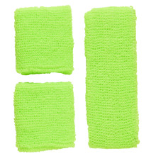 Athletic 80s Sweat Band Set Neon Green