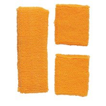 Athletic 80s Sweat Band Set Neon Orange