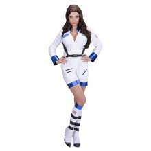 Frau Space Female Astrononute Weißes Kostüm Damen