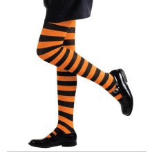 Striped Kindrens Strumpfhoseorange / Schwarz