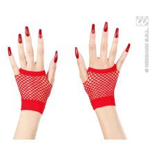 Fingerlose Netzhandschuhe Rot