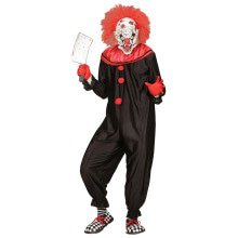 Schwarzes Rotes Horror Killer Clown Man Kostüm Herren