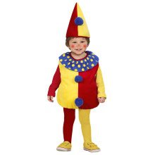 Gefülltes Clown -Kinderbaby Pierot Kostüm für Kinder