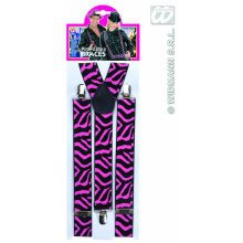 Hosenträger Zebra Schwarz / Rosa