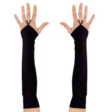 Achtzigern Fingerlose Handschuhe Satin, Schwarz