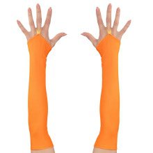 Achtzigern Fingerlose Handschuhe Satin, Neonorange