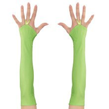 Achtzigern Fingerlose Handschuhe Satin, Neongrün