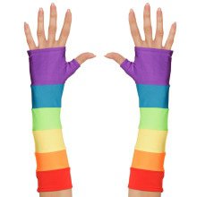 Die Achtziger Jahre Fingerlose Handschuhe Satin, Regenbogenfarben