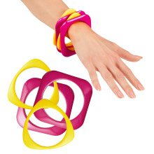 70er Jahre Armband Disco Rosa / Gelb