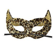 Sexy Augenmaske Velvet Leopard Mit Goldenem Glitzer