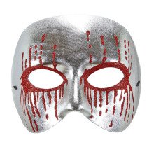 Mask Psychopath Silber Mit Blutenden Augen Blutiger Pierot