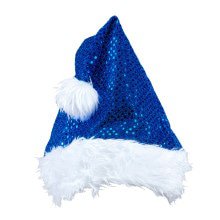 X-Mas Fever Santa Hut Glitter, Blau