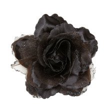 Tropical Hair Clip Schwarz Rose Mit Glitzer