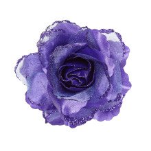 Tropical Hair Clip Purple Rose Mit Glitzer