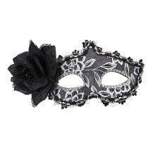 Missery Eye Maske Glitzerblumen Mit Schwarzer Rose