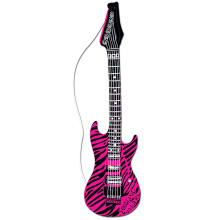 Lustige Aufblasbare Gitarre Zebra Rosa 105 Zentimeter