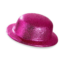 Showmaster Glitter Bowler Hut, Rosa