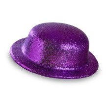 Showmaster Glitter Bowler Hut, Lila