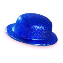 Showmaster Glitter Bowler Hut, Blau