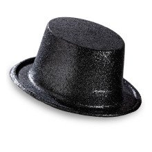 Showmaster Glitter Top Hat, Schwarz