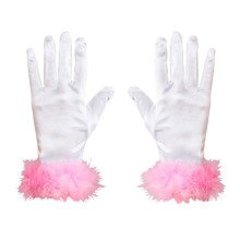 Handschuhe Satin Marabou Promprinzessin