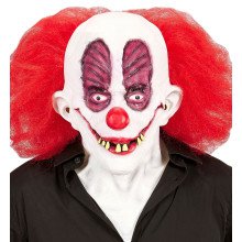 Mask Crazy Clown Schlechte Zähne Mit Haaren Einschließlich Nacken