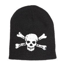 Biker Beanie -Schädel Mit Kreuzknochen