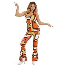 Groovy Geralda 70er Damen Jumpsuit, Röhrchen Kostüm