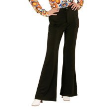 Groovy Gwendolyn 70s Ladies Hosen, Schwarz Damen