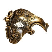 Halb -Face -Maske Steampunk, Kupfermechanik