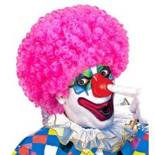 Afro Clown Perücken Locken, Rosa