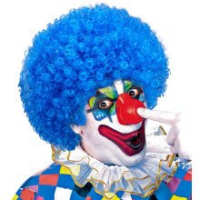 Afro Clown Perücken Locken, Hellblau