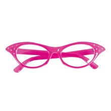 Brille 50er -Rosa Mit Strasssteinen