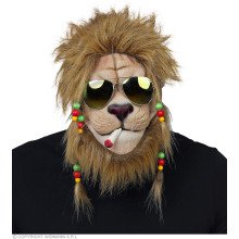 Rasta Leeuw Jamaika -Maske Mit Sonnenbrille